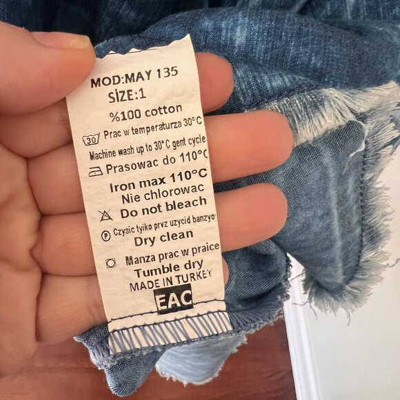 NWT M’ De Pompadour Oversized Denim Dress with Bow Plus Size - Picture 9 of 9